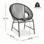Chaise d'extérieur en osier de patio, rotin PE noir et structure en fer, ensemble de 2-133359276