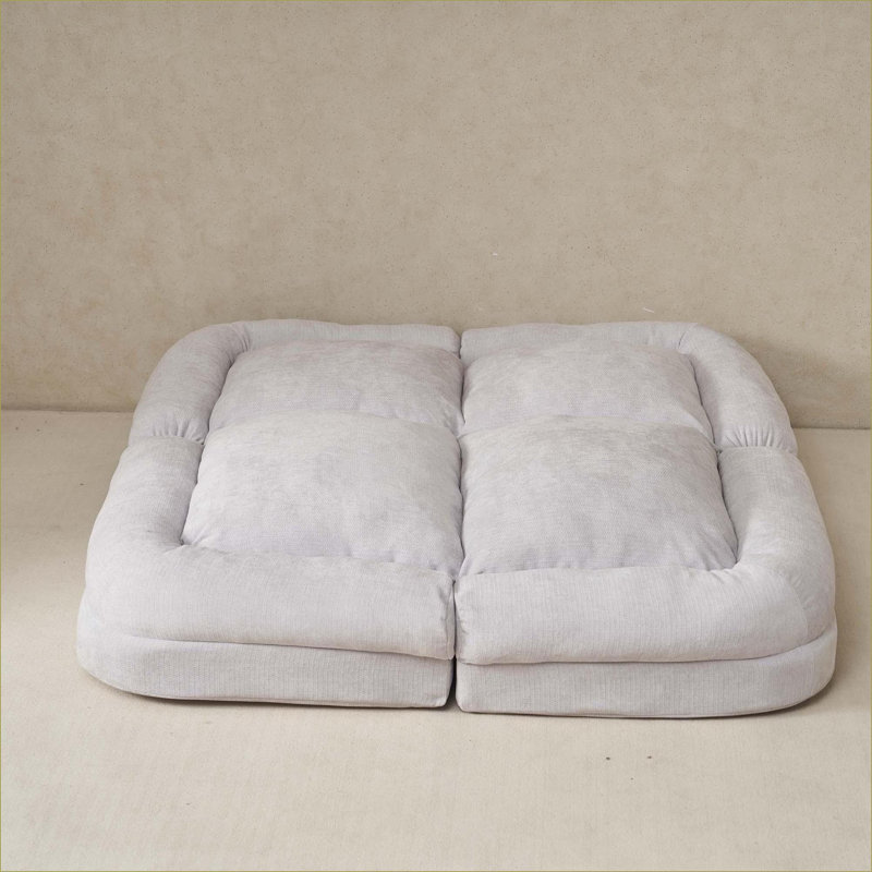 Fauteuil à billes réglable convertible simple pour adultes, multi-usage pour les petits espaces | blanc cassé | Rectangle