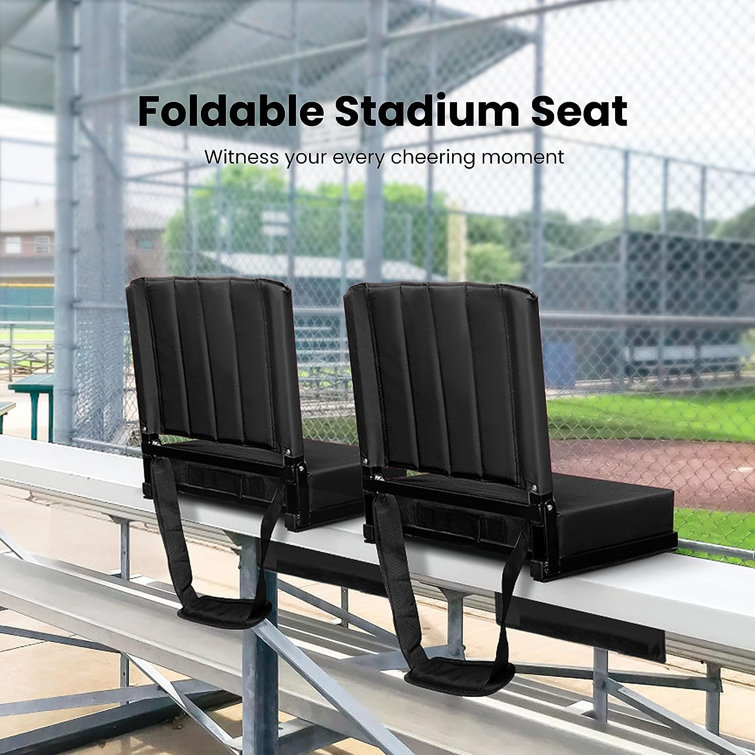 Narcizo Reclining Stadium Seat with Cushions Ebern Designs Color: Black