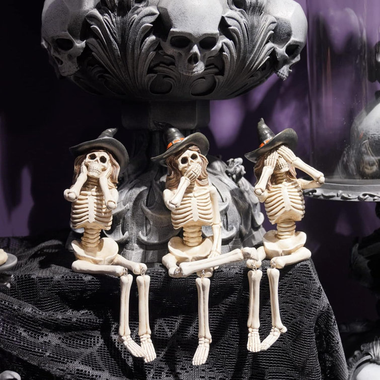  Realistische Skelett-Statue, Hear-no see-no speak no evil  skulptur, Polyresin, Skelett-Figur, Halloween-Dekoration, Horror-Totenkopf,  Sammlung, Geschenk-Set, 3 Stück, 6 x 6 x 11,5 cm