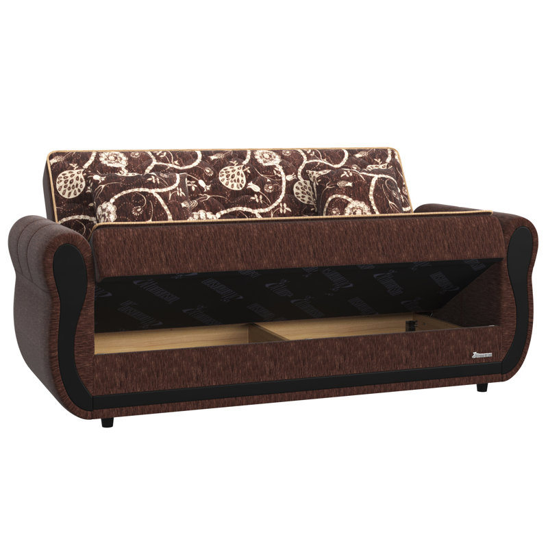 Herfriede Upholstered 69.7'' Sofa, Brown Chenille