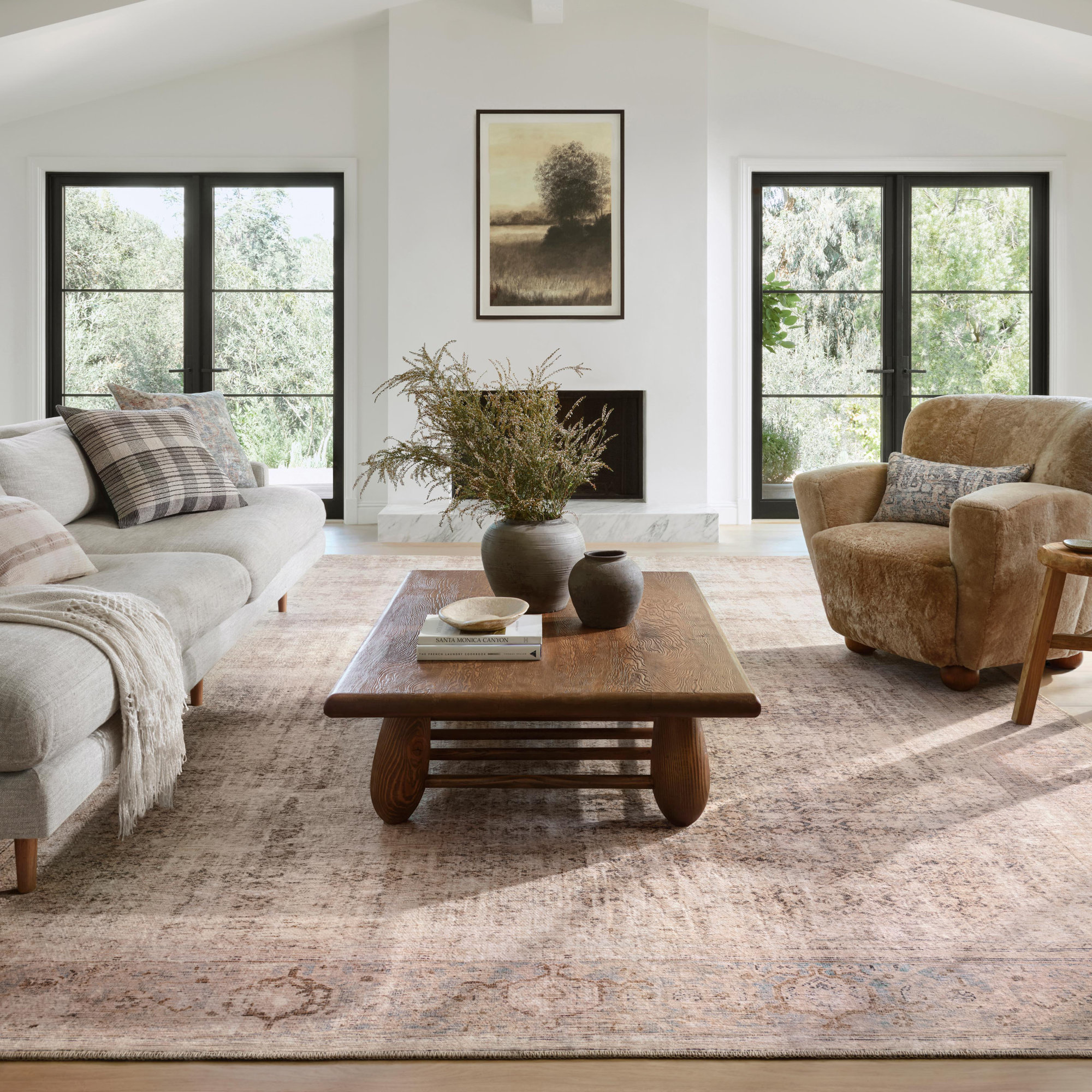 Georgie Oriental Ocean/Sand Area Rug, Rectangle 10' x 14'