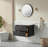 30" Black Wall Mounted & Floating Single Vanity with Ceramic Sink