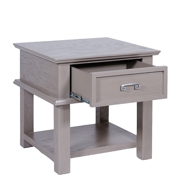 Pinzon End Table with Storage, Rustic Gray