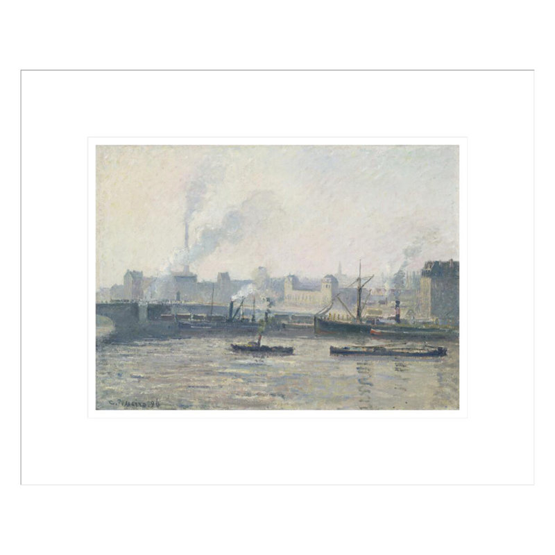 Le pont Saint-Séver Rouen: brume par Camille Pissarro, H 13,75 po x l 16,73 po