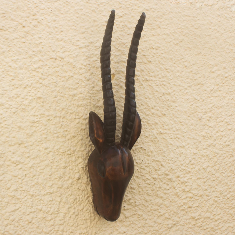 Décoration murale masque de bois africain Antilope Head Ii
