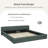 Chenille Upholstered Low Bed Frame,   Platform Bed With Wingback Headboard-108516277-128224092