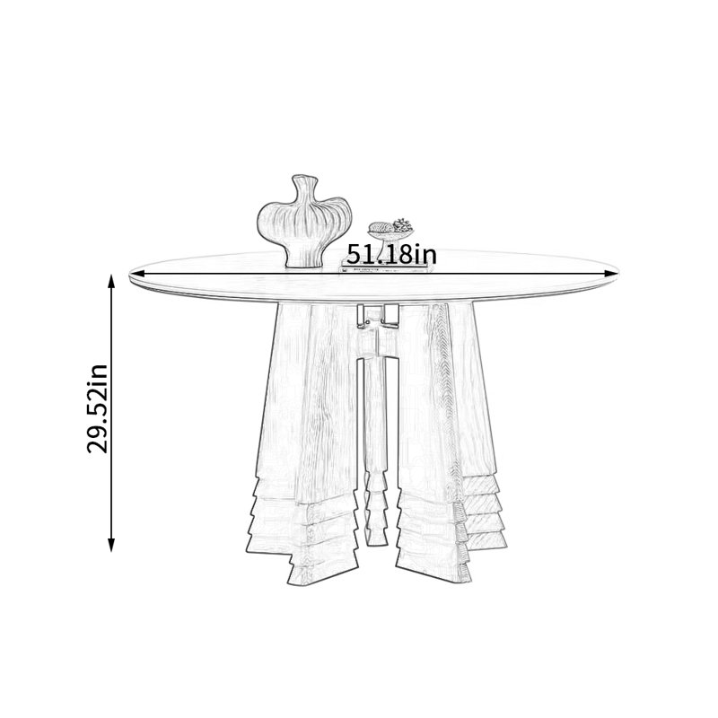 Table de salle à manger ronde, H 29,52 po x L 51,18 po x l 51,18 po