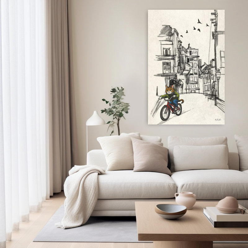 Art urbain chat urbain, H 60 po x l 40 po