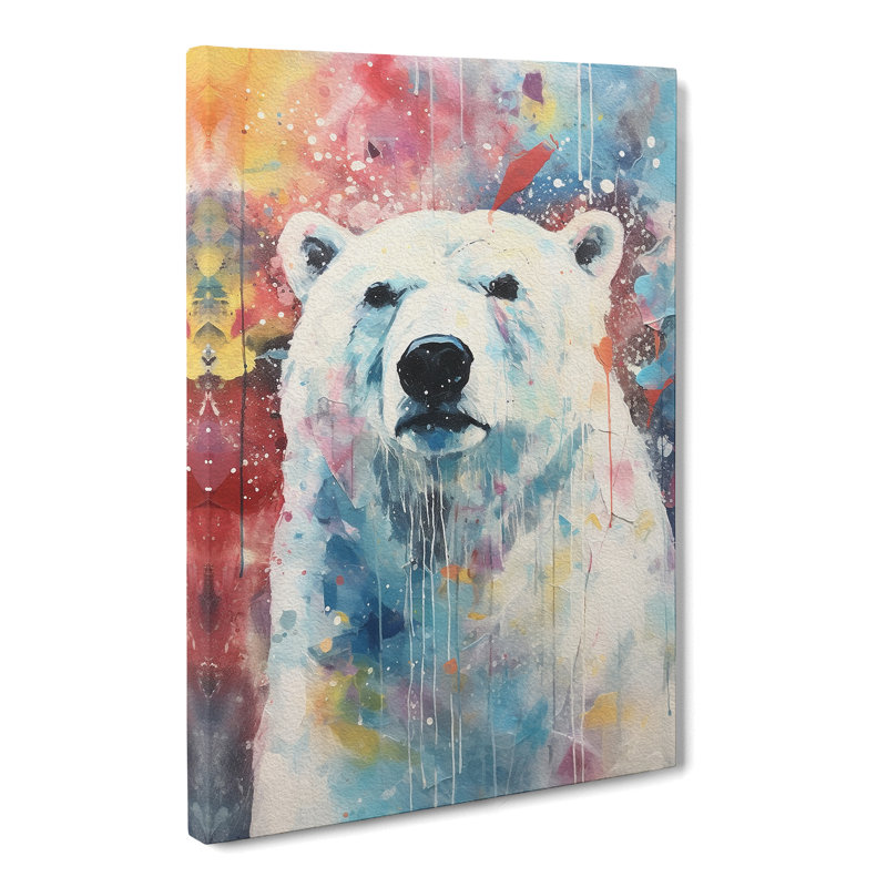 Polar Bear Abstract No.4 - Wrapped Canvas, 76cm H x 50cm W x 3cm D