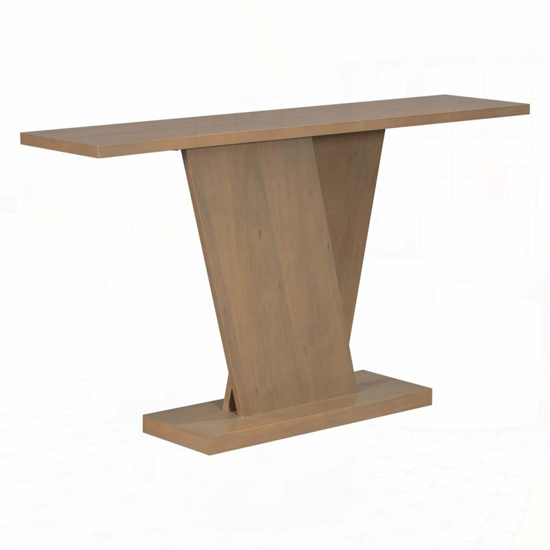 59.8" Entryway Console Table with V-Base Design, Brown
