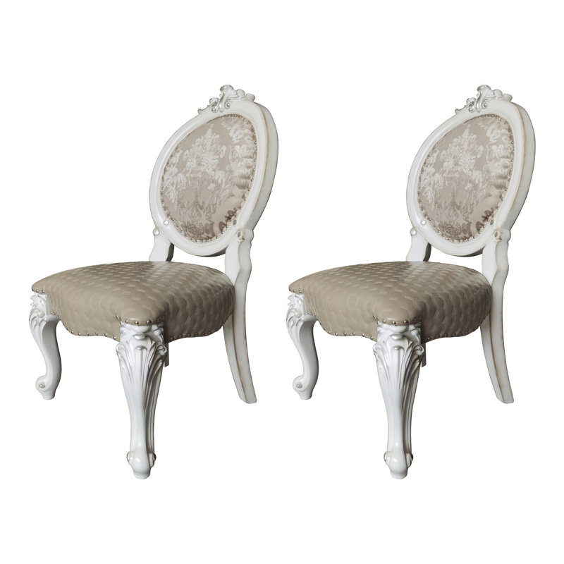 Chaise d'appoint Knavel King Louis, Brun, Blanc
