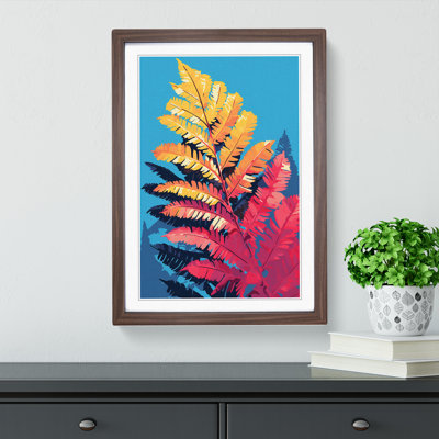 Fern Leaf Pop No.2 - Single Picture Frame Print on Wood