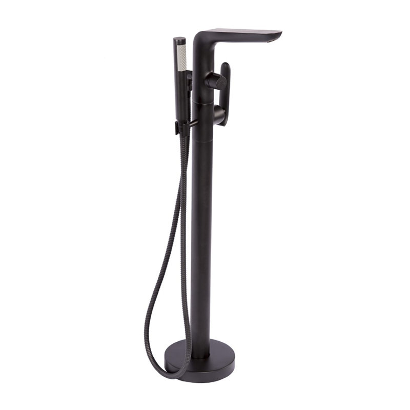 Flou Tub Filler with Diverter, Matte Black