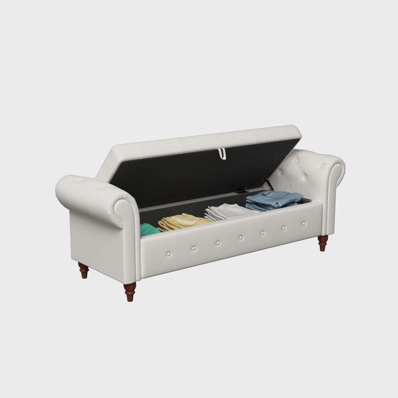 Banc de rangement Kratzerville, Beige