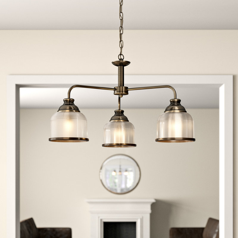 Georgetown Candle Style Chandelier, 56cm W, Antique Brass