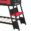 Lit superposé de jeu avec deux bureaux intégrés, deux postes de travail avec ports USB et panneau perforé-1160026373