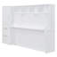 Lit escamotable double pleine grandeur avec placard, tiroirs et tablettes de rangement - Lit plateforme peu encombrant, blanc-122563107-122563109
