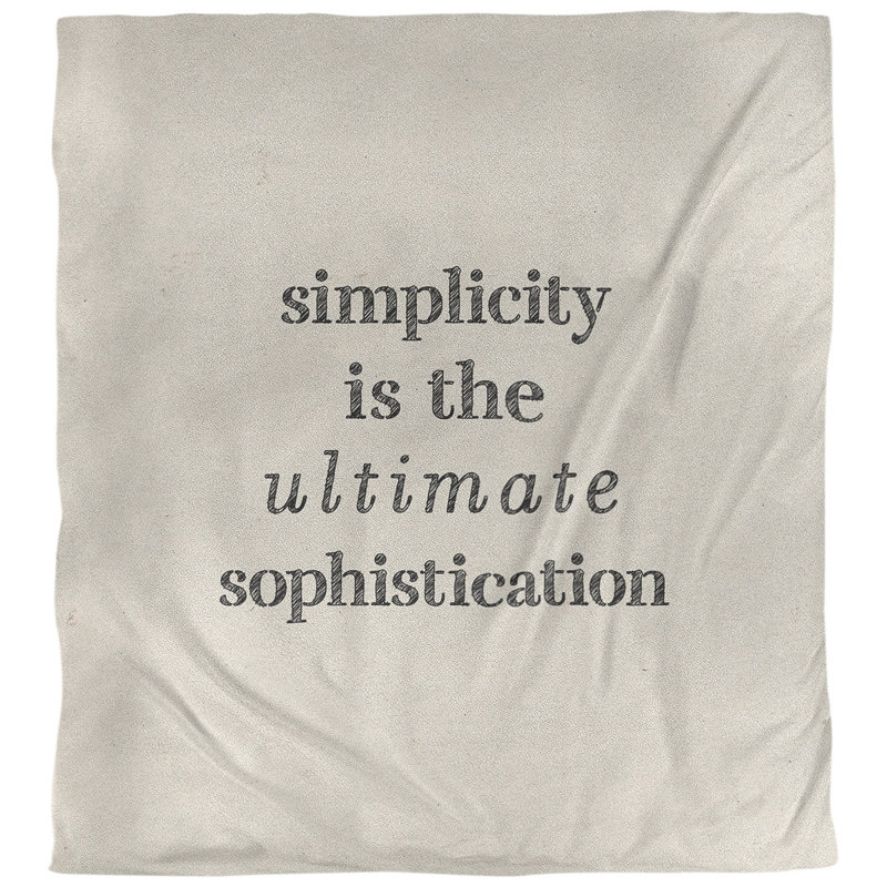 Housse de couette simple et sophistiquée quote, Housse de couette pour très grand lit, Blanc / noir