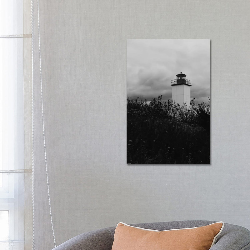 Maritime Lighthouse In Black And White by Olivia Joy StClaire - Gallery-Wrapped Canvas Giclée on Canvas, Wrapped Canvas