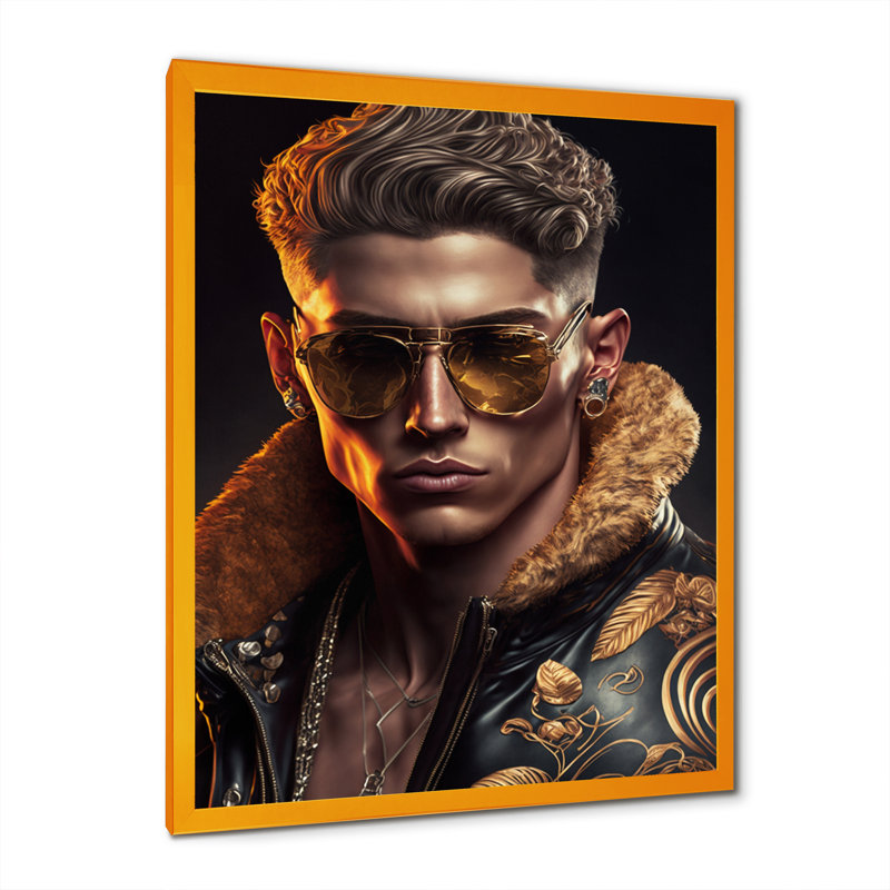 «Fashion Muscular Man with Sun Glasses I», reproduction sur toile, H 20 po x l 12 po x P 1 po