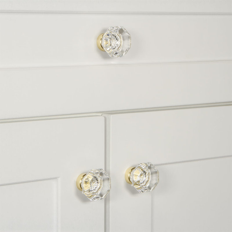 Chambord Geometric Knob, Polished Brass