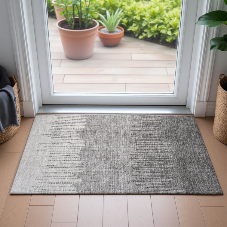Machine Washable Indoor/Outdoor Bernadette ACN2135 Striped Rug