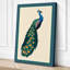 Peacock Profile Botanical 1 Piece Wrapped Canvas Wall Art-200269715-200269705