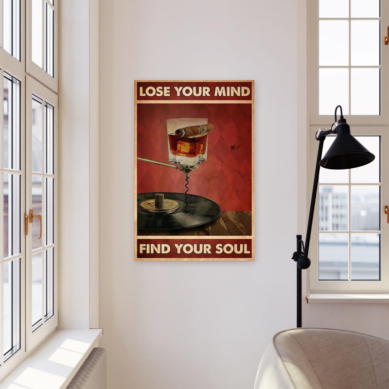 «Lose Your Mind Find Your Soul», impression sur toile tendue, H 20 po x l 16 po x P 1,25 po