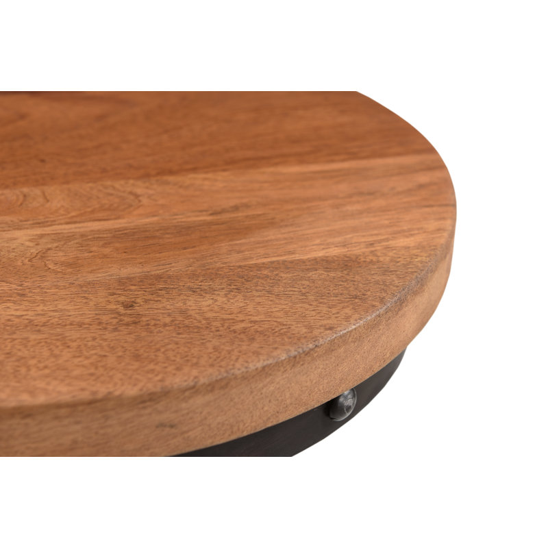 Live Edge Console Table with 4 Adjustable Stools, Made with Solid Wood and Metal, 82x22x36