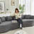 Compression Cloud Sectionals, Chenille 111.5 Inch Modern Home Sofa