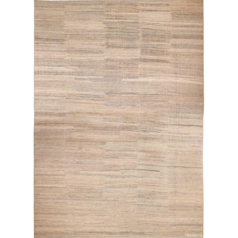 Tapis marocain moderne surdimensionné beige