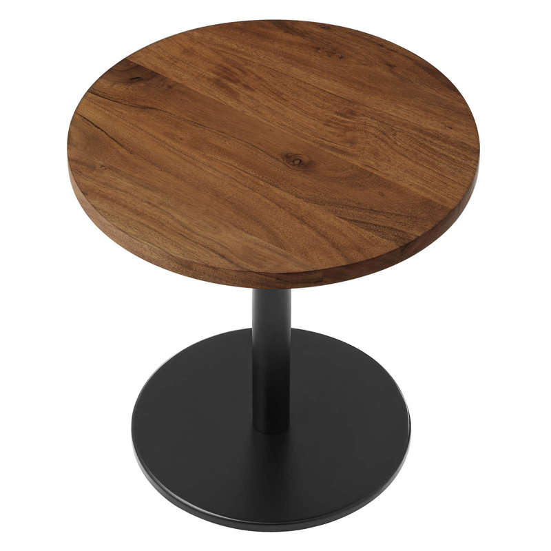Modway Viva Pedestal End Table, Light Oak/Black
