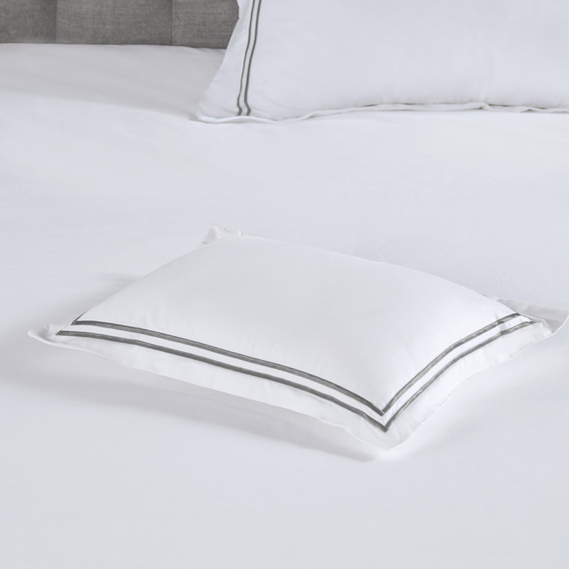 White and Grey Full Cotton Down Alternative Comforter Set