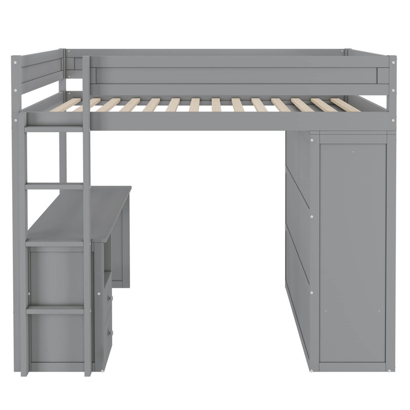 Ieishia Kids Loft Bed, Gray, Full