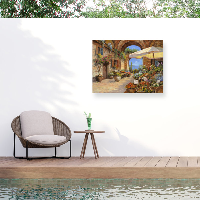 Art sur toile Guido Borelli «Il Mercato del Lago», H 18 po x l 24 po x P 1,5 po