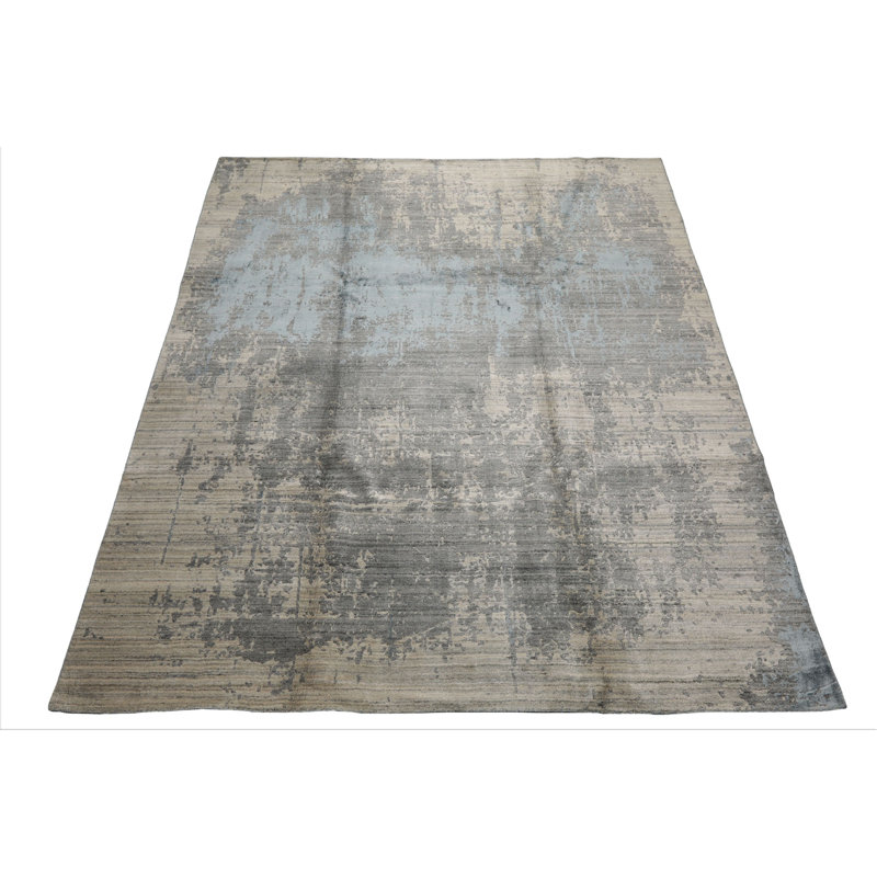 Tapis tibétain moderne tissé à la main 8 x 10 beige