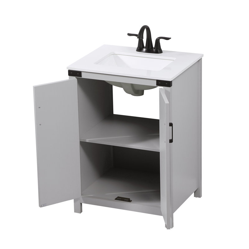 Ensemble de meuble-lavabo simple 24 po Slayton, Gris