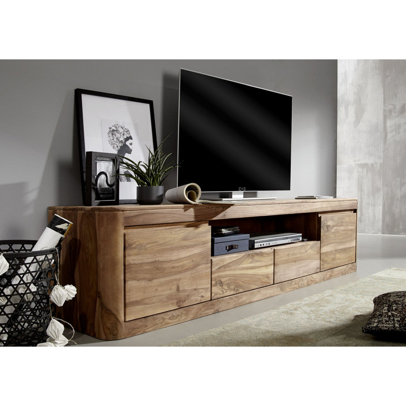 Toronto Unfinished TV Stand for TVs up to 88", Smoked Cherry