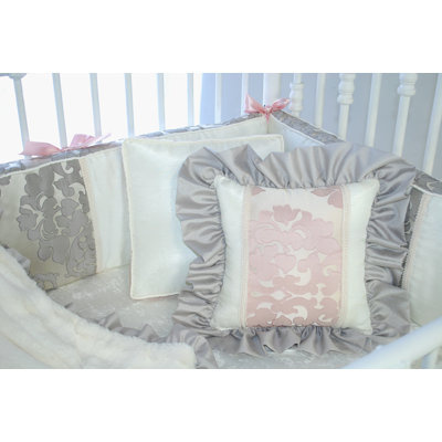 Pink Champagne Damask Cotton Blend Throw Pillow