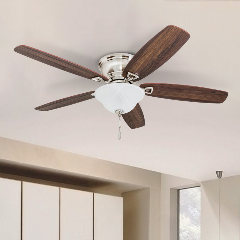 Ventilateur de plafond d'intérieur à DEL 52 po Glen Alden, Nickel brossé