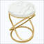 Table d'appoint ronde de 26 po avec plateau en faux marbre et structure dorée