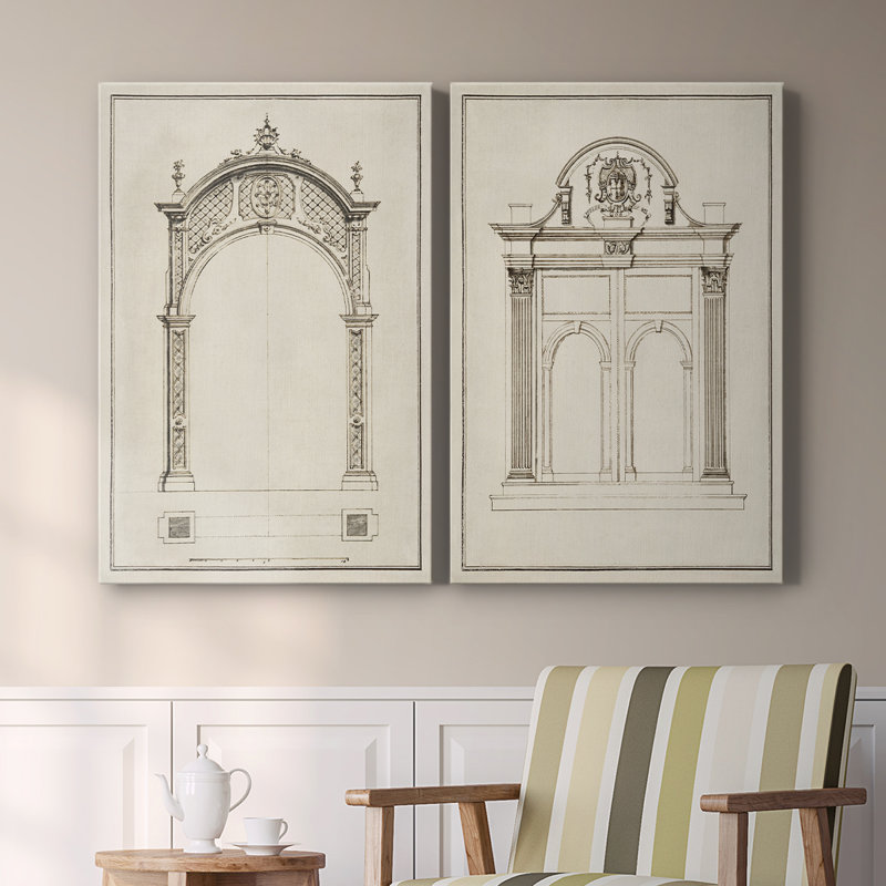Arch - Toile tendue avec châssis de qualité supérieure - Prêt à être accroché, H 27 po x l 36 po