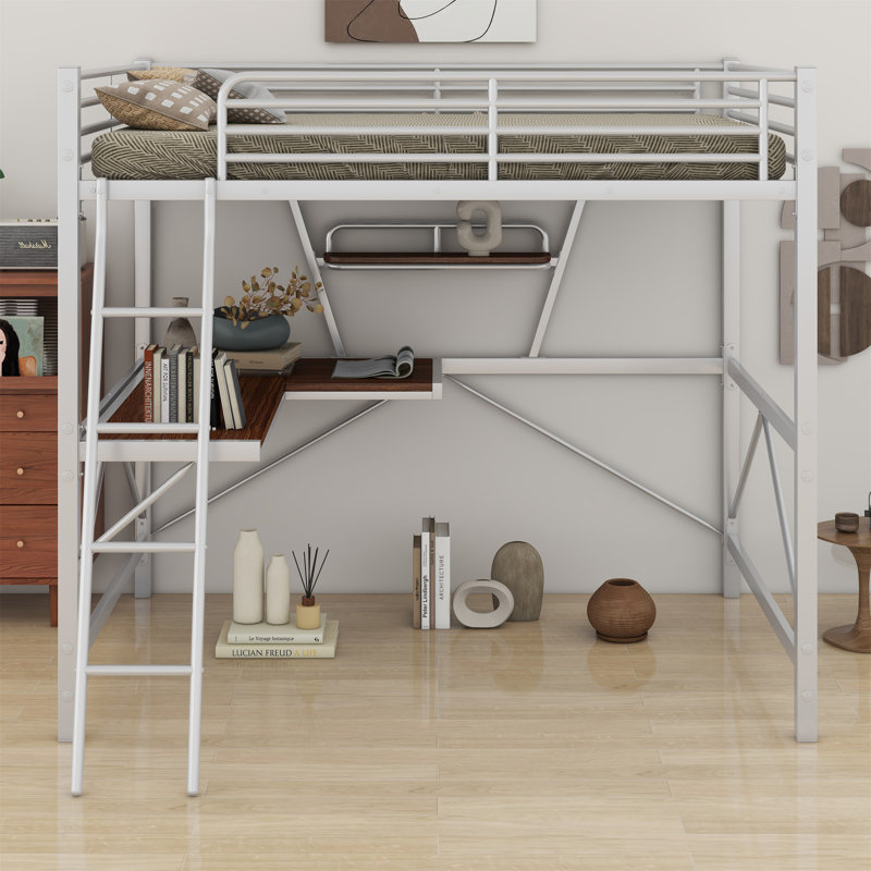 Catlyn Kids Loft Bed, Silver, Full