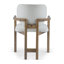 Ensemble de 2 chaises de salle à manger avec accoudoirs rembourrés, sièges d'appoint en bois d'hévéa et tissu blanc, capacité de poids de 300 lb-1901824584