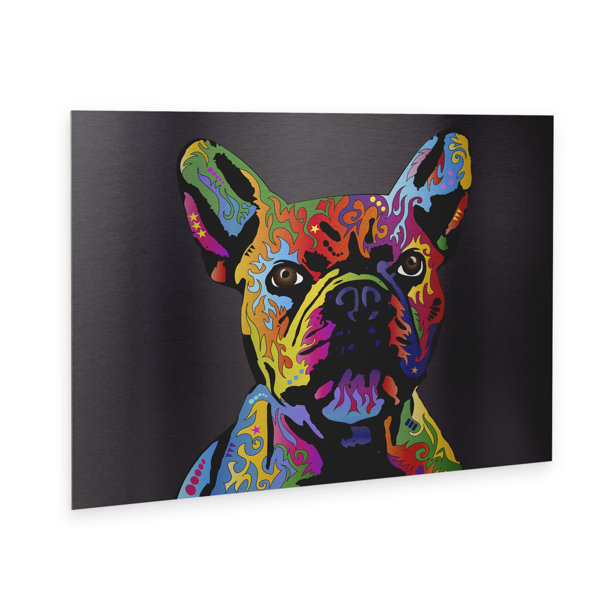 Red Barrel Studio® French Bulldog Grey On Metal by Michael Tompsett ...