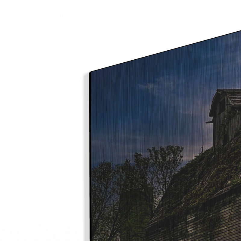  Art mural en métal 36 po x 24 po «Missed Barn» par Dante Plata, H 24 po x l 36 po