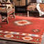 Tapis en laine touffeté et fabriqué à la main de style sud-ouest Saphirra-1839752249