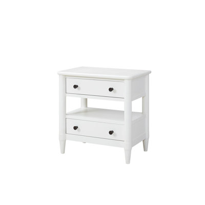 Open Nightstand Sand Finish With 2 Drawers
