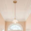 Luminaire suspendu festonné en céramique blanc champêtre 1 lumière avec finition cuivre et cordon réglable